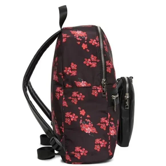 Madden Girl Mini Backpack & Pouch Bag, Lightweight, Black Red Floral, NWT - Picture 5 of 14